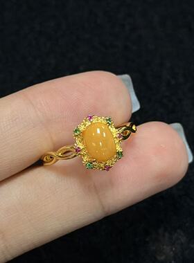 蜜蜡戒指-多样性发货-约12×10×6mm，R祥，B9696