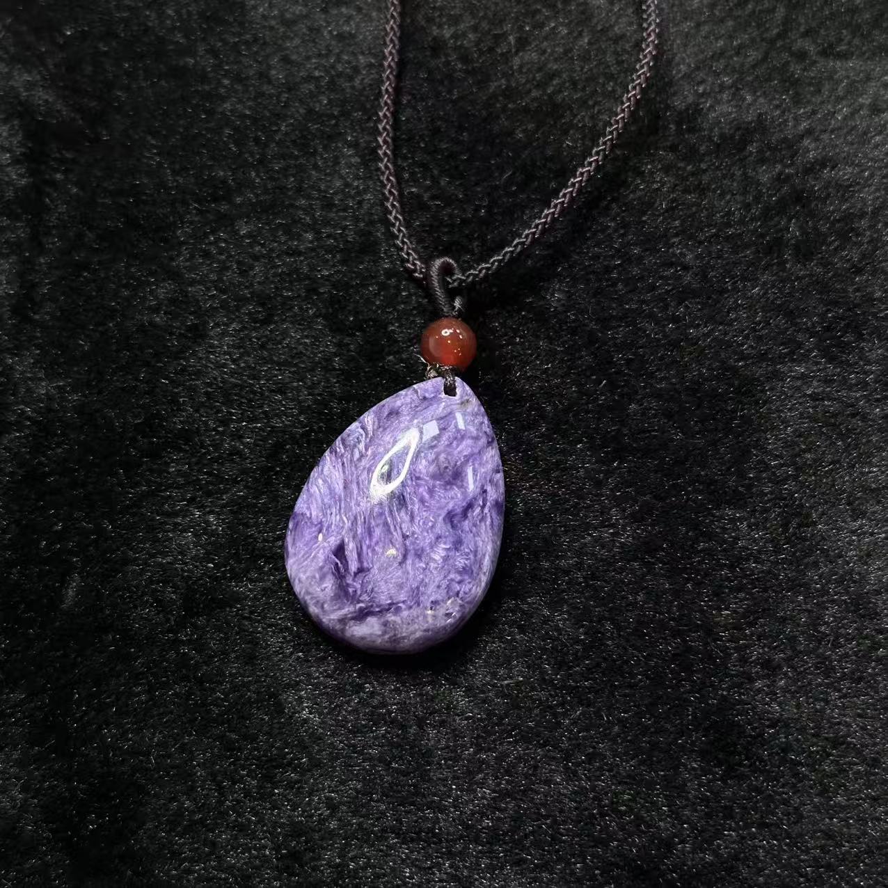 查罗石紫龙晶吊坠-约28*38*9mm-多样性发货-Y9145