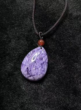 查罗石紫龙晶吊坠-约28*38*9mm-多样性发货-Y9145