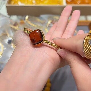 S925蜜蜡手镯-约14*9mm-多样性发货-B福