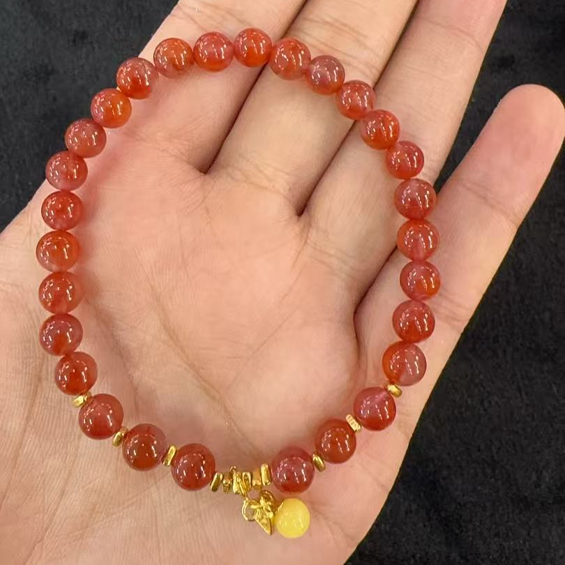 南红（玛瑙）南红DIY手串-约6mm-多样性发货-H祥