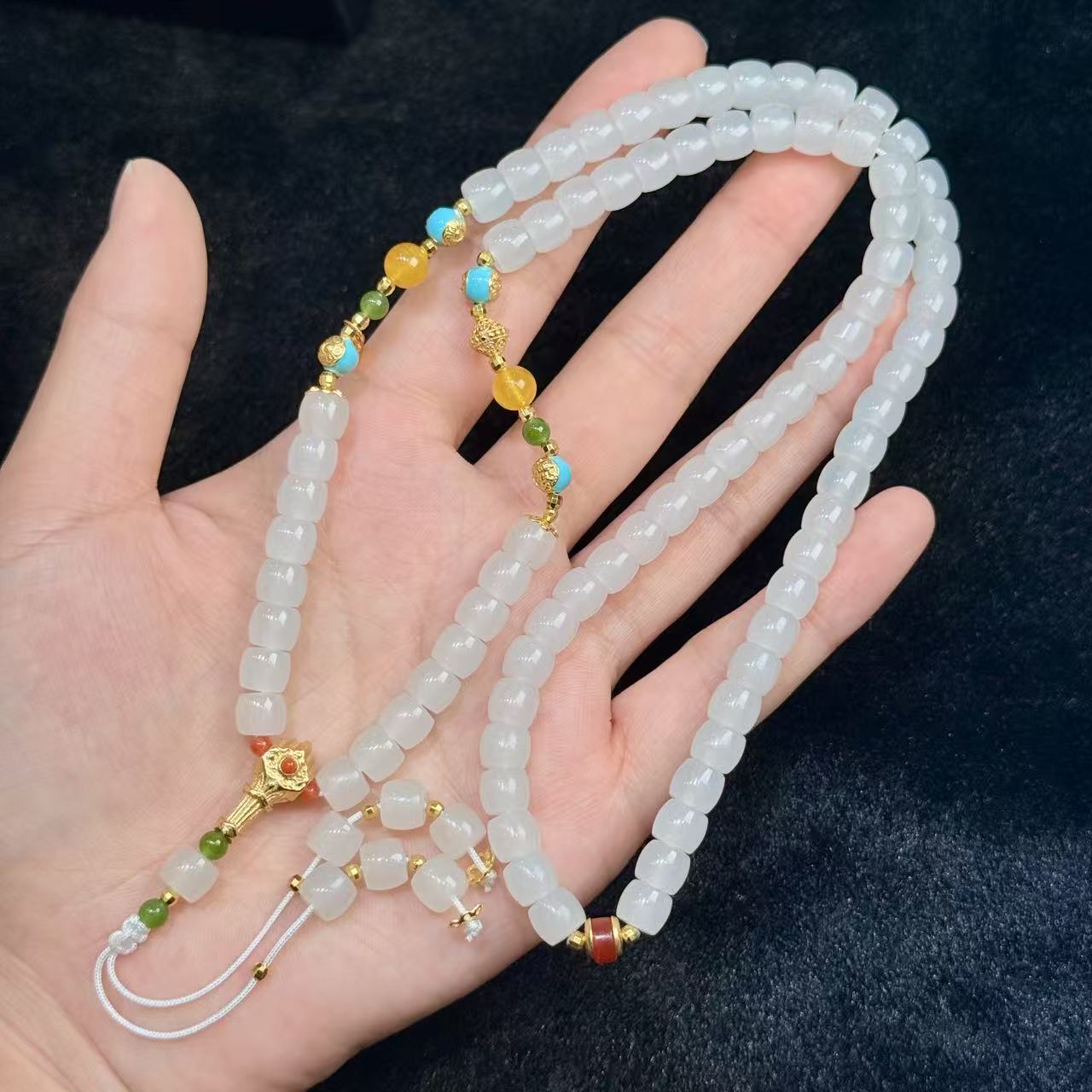 和田玉老型项链-约7mm-多样性发货-DY一-A4447