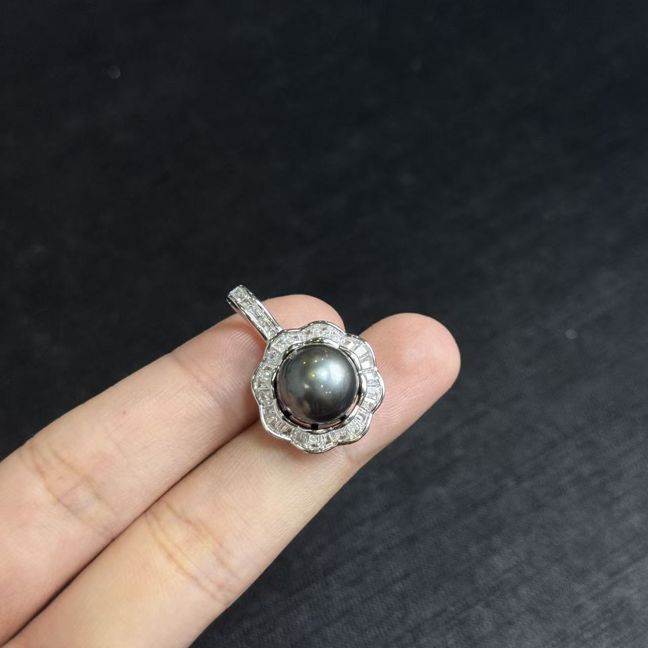 s925海水珍珠大溪地吊坠约26*16*12mm，多样性发货-ZG珍，B5260