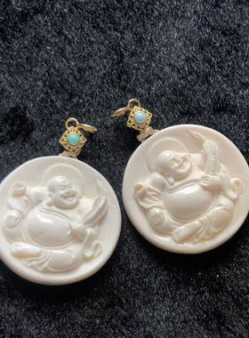 银猛犸弥勒佛吊坠-约27*6mm-多样性发货-YC东-Y277