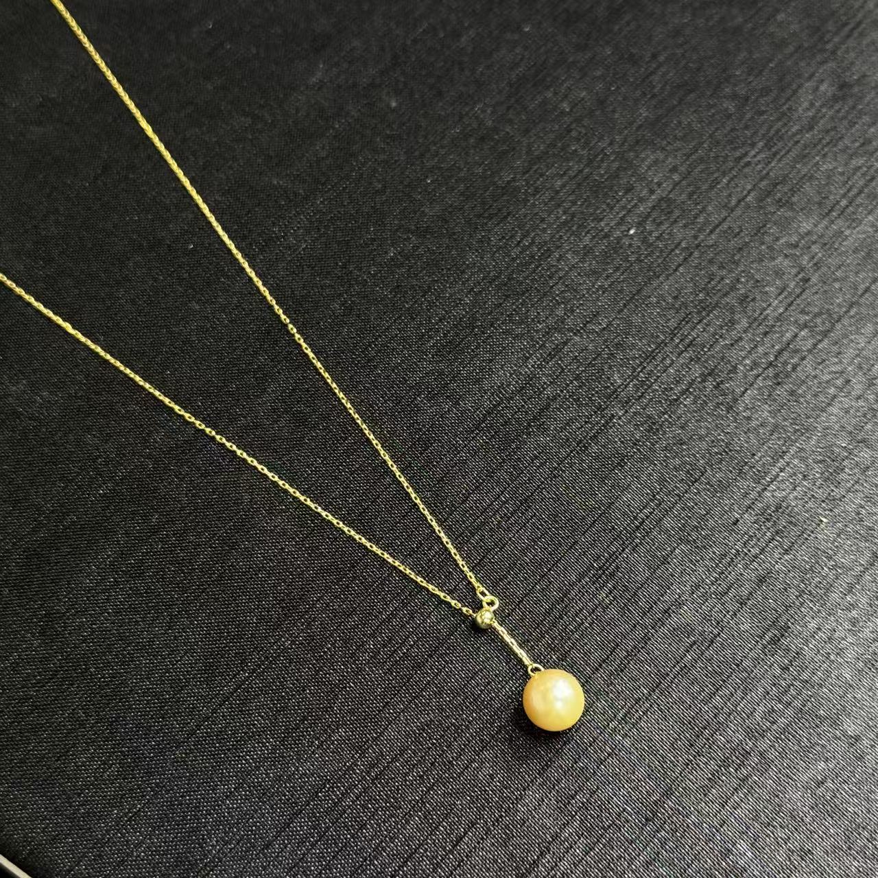 s925海水珍珠金珠项链约8mm，多样性发货-ZG珍，B5014