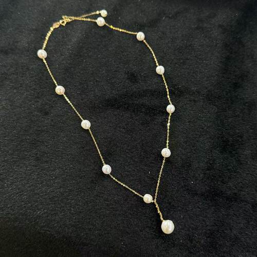 S925银淡水珍珠满天星项链-约6mm-多样性发货-ZG珍-Y4356