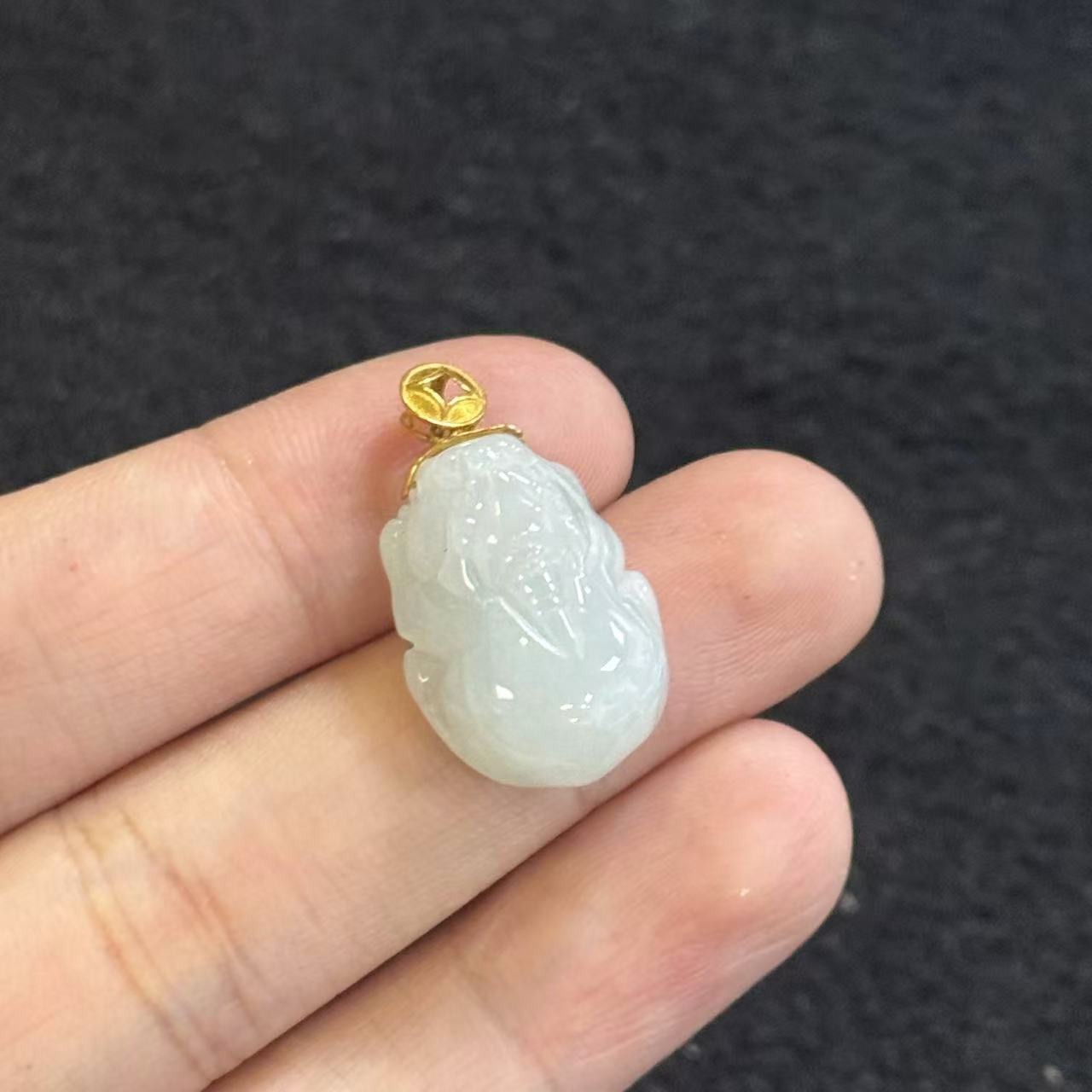 18k金翡翠貔貅吊坠-约15*14*8mm-多样性发货-F凌Y5472