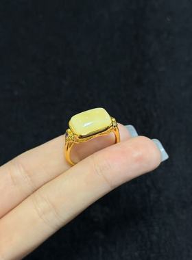 S925蜜蜡戒指-约11mm-多样性发货-R祥，B9700