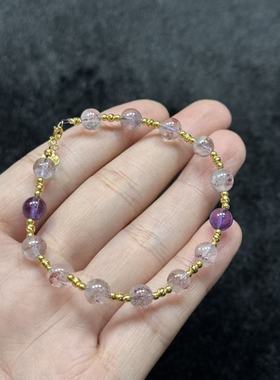 18k金水晶超七手链-约6mm-多样性发货-H腾B1313