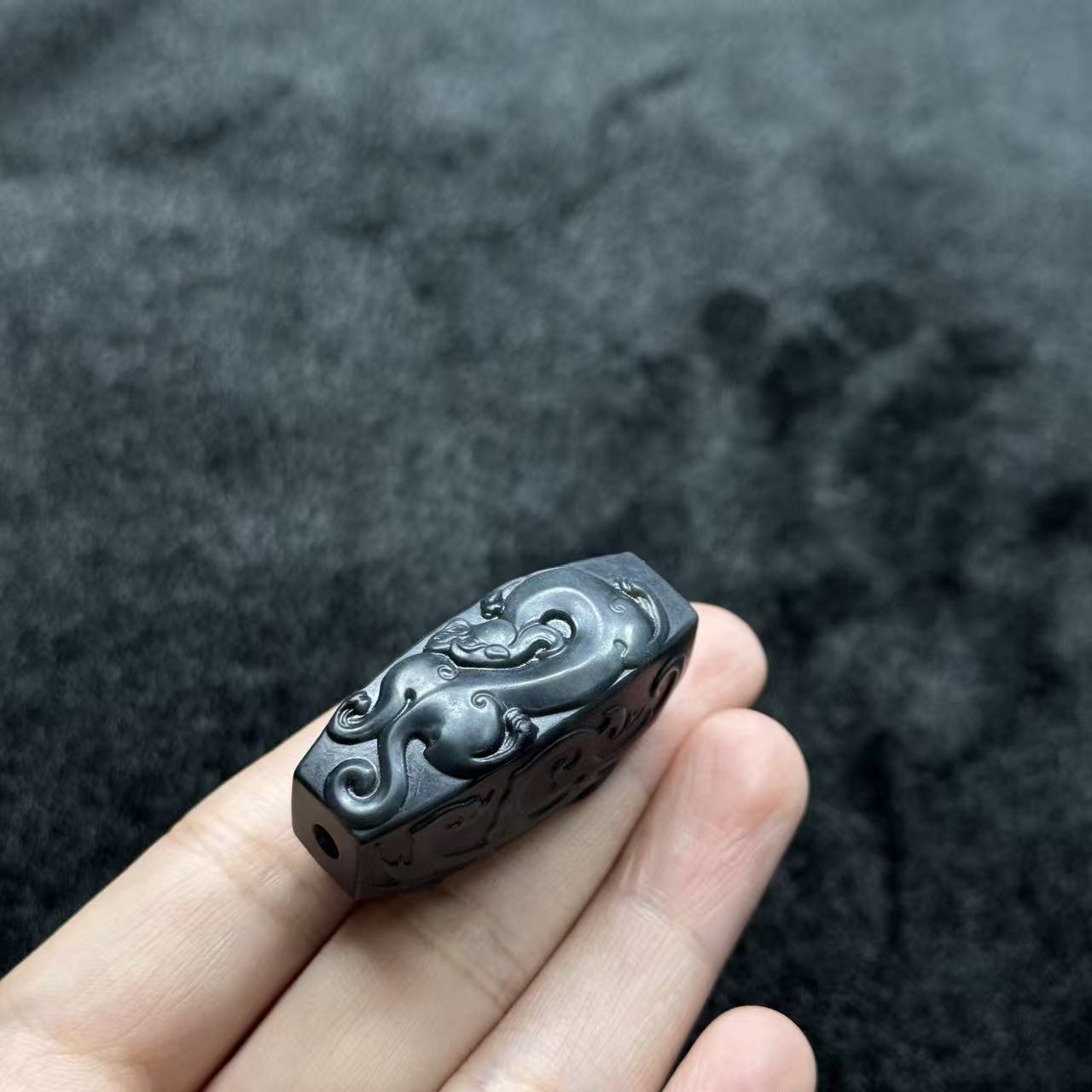 和田玉墨玉吊坠-约40*20*16mm-多样性发货- ZH玉 B1263