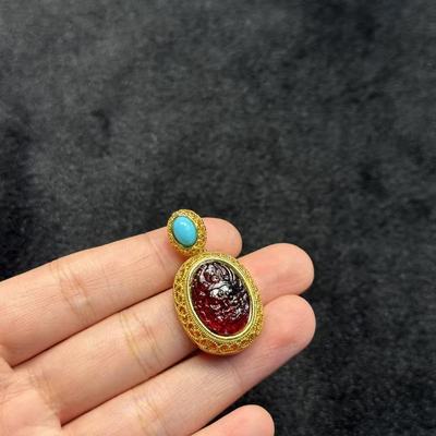 血珀吊坠-约35*19*9mm-多样性发货-HL名 B452