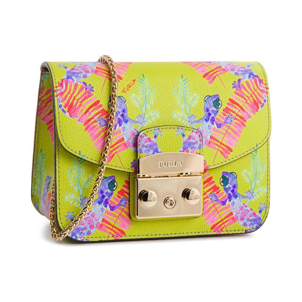 FURLA/ܽÀ FURLAܽÀ Ó¡»¨Á´Ìõ·¸ÇŮʿб¿æÐ¡·½°ü »ÆÂÌ ÃÔÄã
