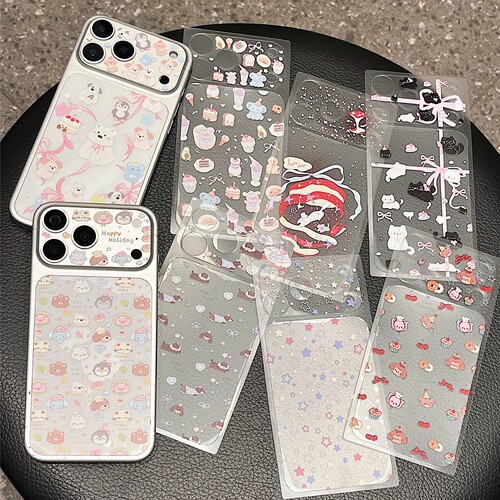 卡通可爱镜头膜适用iPhone17pro手机背膜贴纸图案趣味苹果17promax后背贴膜17pm底座膜保护超薄镂空静电吸附
