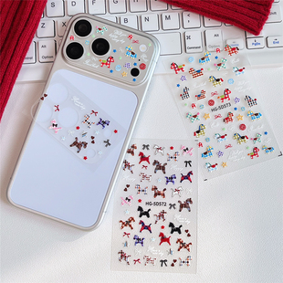 彩色多巴胺小马卡通diy镜头膜适用iPhone17pro苹果17promax手机贴纸底座静电吸附17pm可爱装饰摄像头软薄贴膜