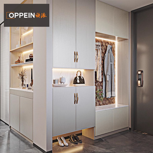 欧派整体鞋柜定制进门置物柜客厅隔断玄关一体装修全屋家用衣柜