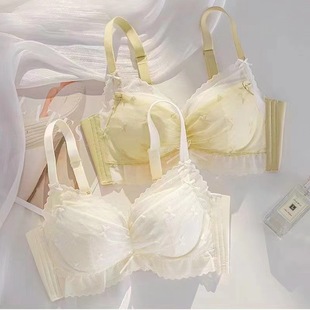 内衣女士小胸聚拢调整型上托无钢圈收副乳防下垂性感夏季 文胸 薄款