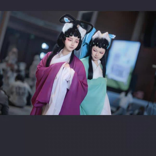 新款现货原创服coc京剧猫小青长直裾古风花旦水鬓简易款oc衣服