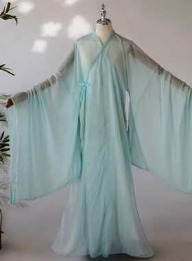 现货古风白色男女装中衣内搭配道袍直裾百搭单件汉服大袖交领里衣