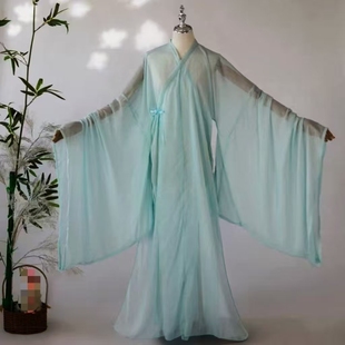 现货古风白色男女装 交领里衣 中衣内搭配道袍直裾百搭单件汉服大袖