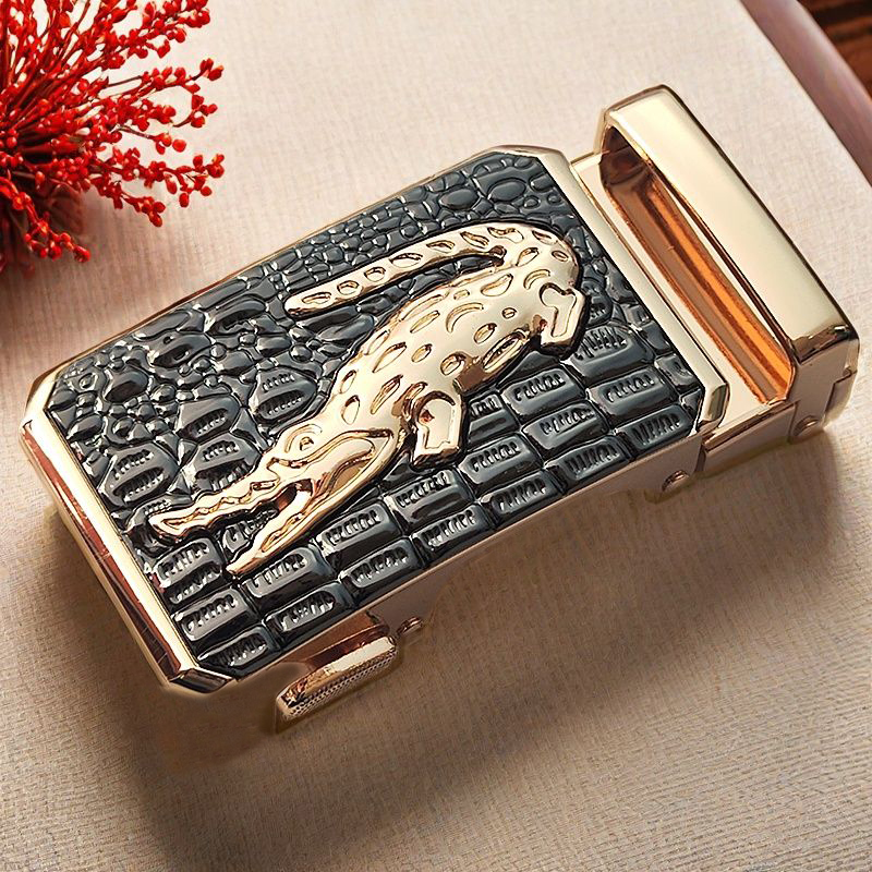 男士鳄鱼皮带扣头男自动扣头高档合金腰带头皮带配件3.5卡槽卡子