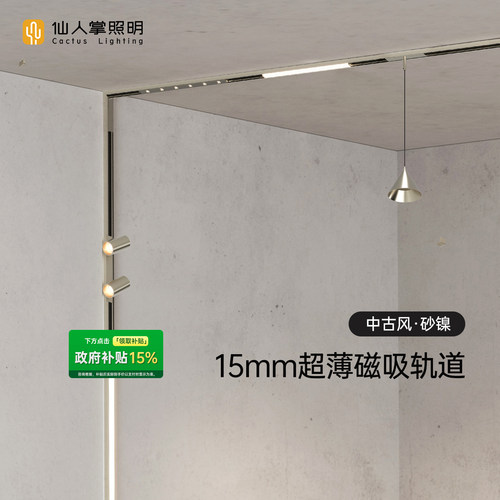 仙人掌照明15mm磁吸轨道灯砂镍色