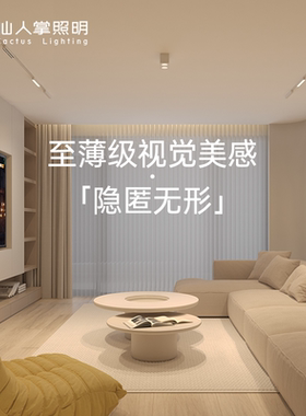 仙人掌照明5mm明装超薄磁吸轨道led射灯客厅无主灯卧室白色不吊顶