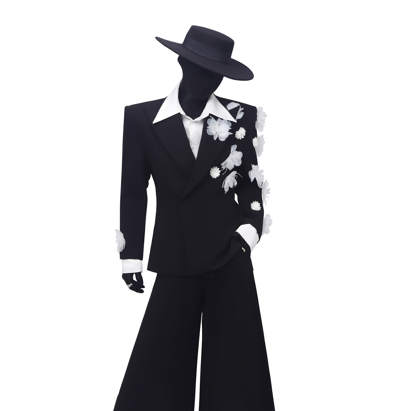 BlackClothes重工假两件拼接个性西服外套收腰西装上衣男士翻领潮