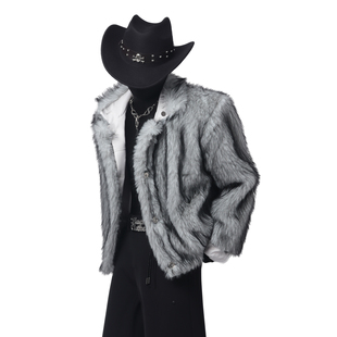 Black Clothes高级感大毛领座山雕外套男冬季加绒短款夹克棉服潮