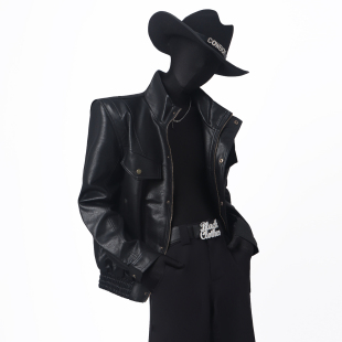 BlackClothes复古机车软皮衣外套男美式痞帅短款个性飞行员夹克