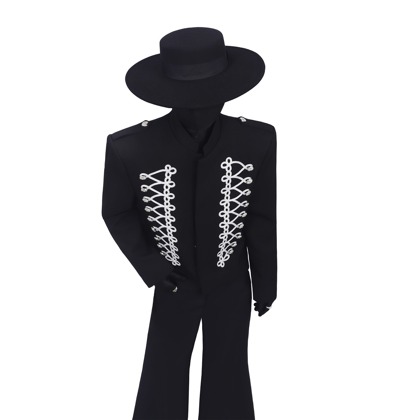 BlackClothes重工拿破仑金属纽扣绳结刺绣立领西装外套男痞帅西服