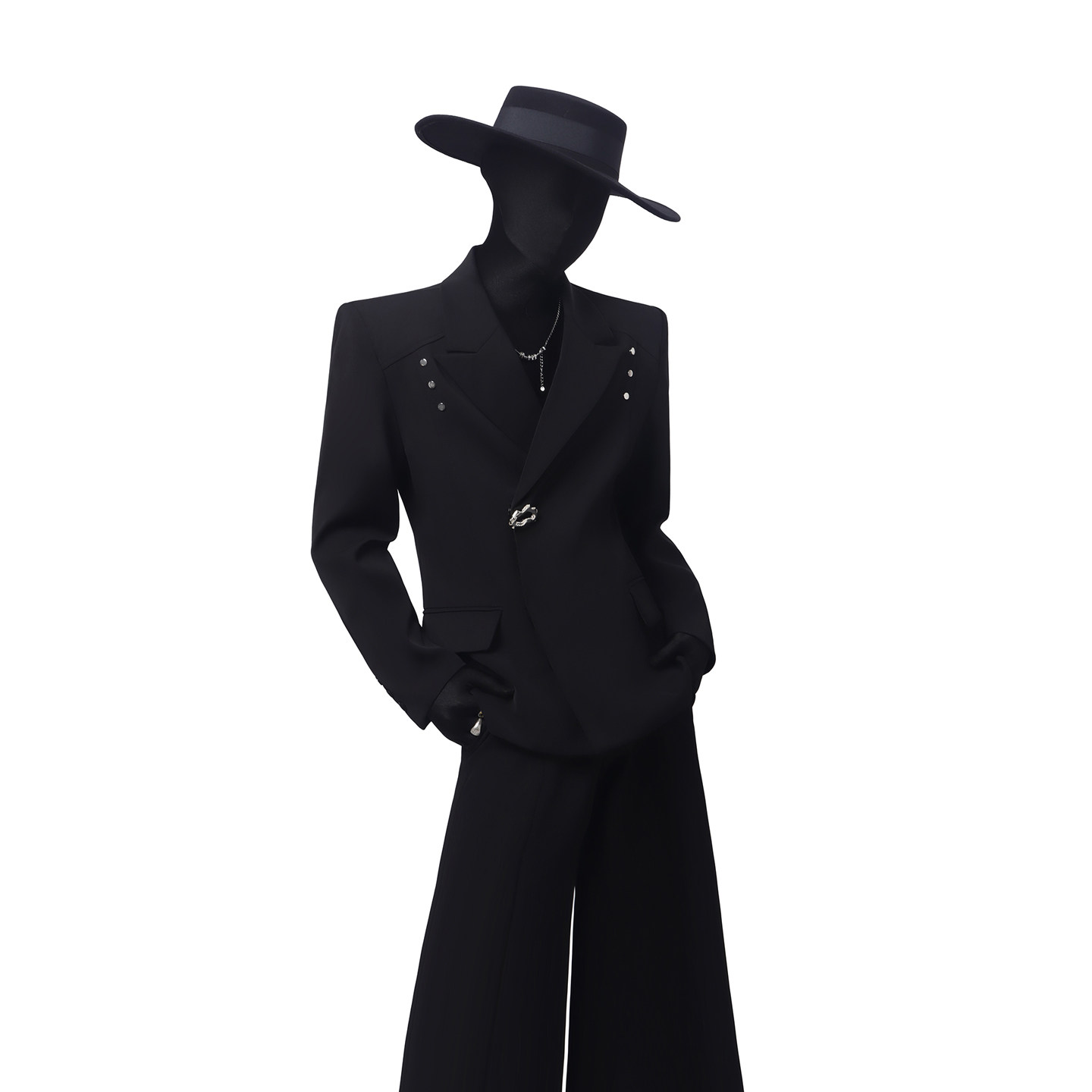BlackClothes高定立体廓形垫肩西装外套男士高质感解构休闲西服潮