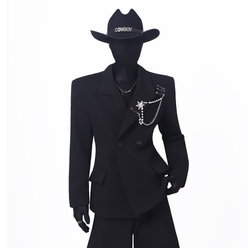 BlackClothes金属链条男士西装