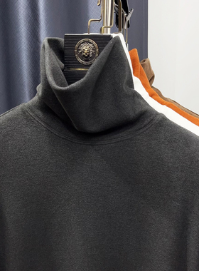 加绒加厚男士高领打底衫澳绒保暖内搭德绒修身V灰色双面绒长袖T恤