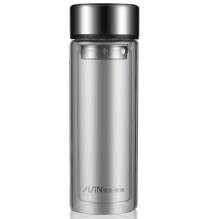 富光玻璃杯大容量双层男士保温泡茶杯耐高温家用高档定制水杯子女