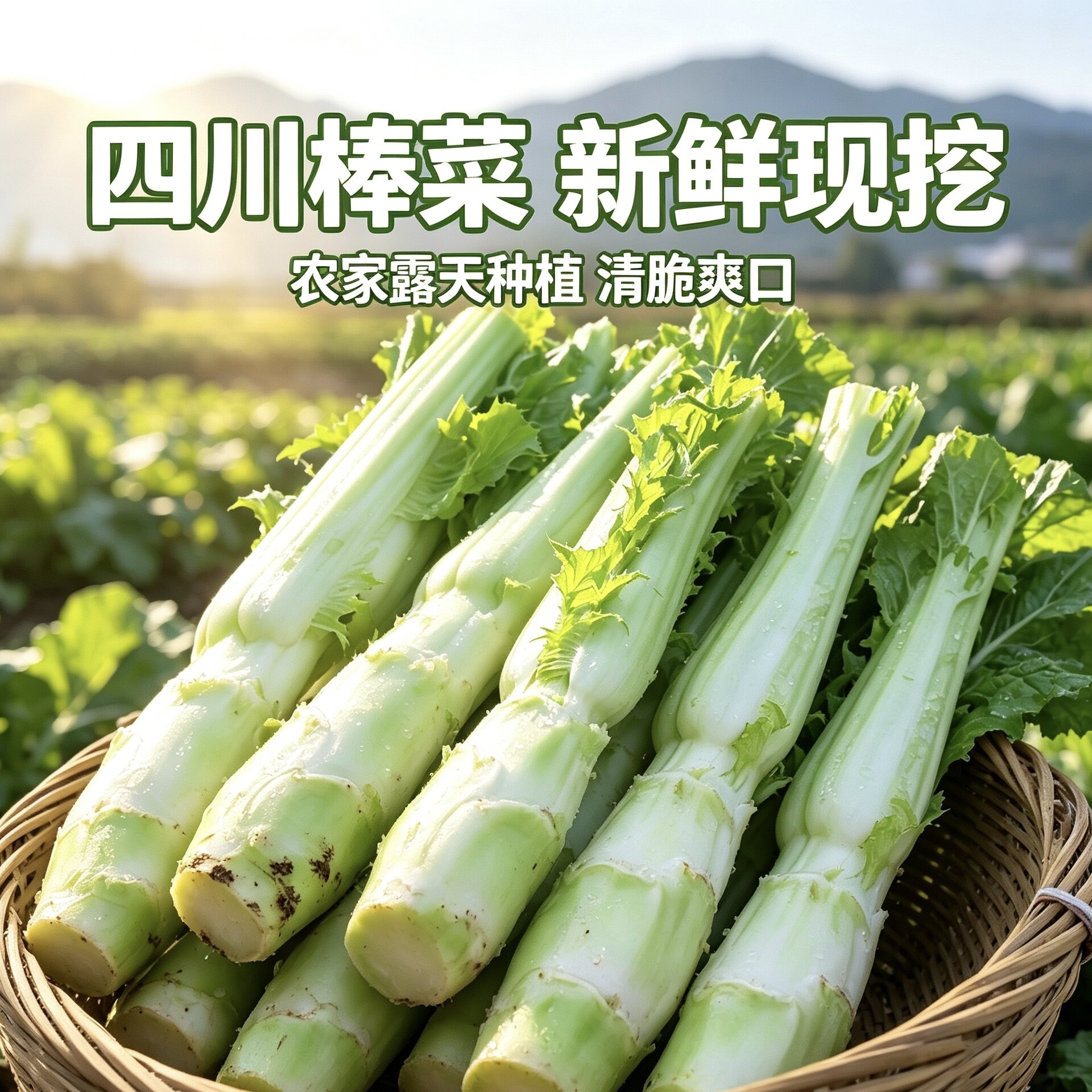 产地直发新鲜棒棒菜四川当季农家菜头青菜自种蔬菜大叶芥菜泡菜