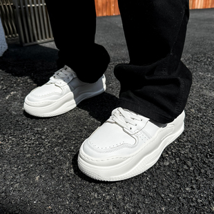 【帽子先森】太酷啦白色厚底松糕鞋男增高休闲板鞋欧州站休闲潮鞋