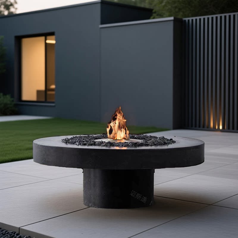 庭院民宿别墅户外真火酒精壁炉高天然气气圆形家用室内装饰取暖炉