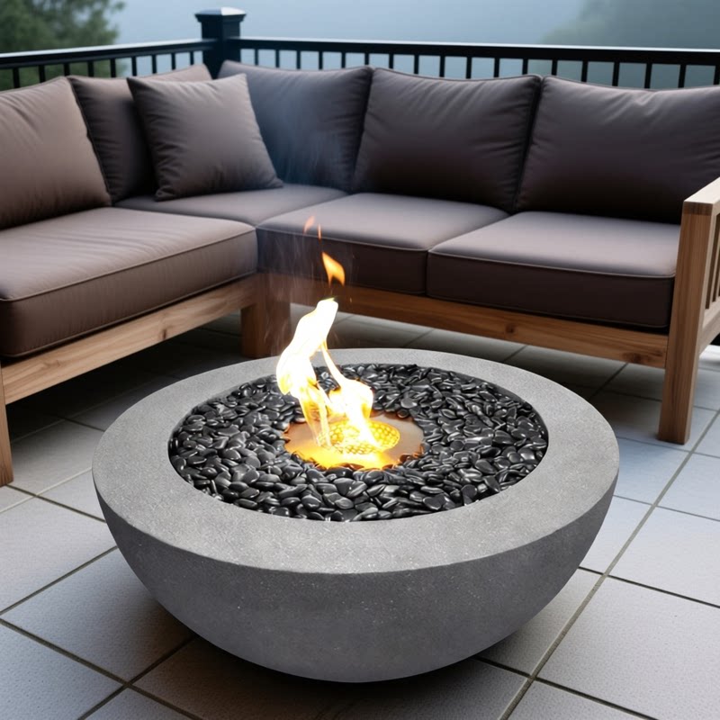 庭院民宿别墅户外真火酒精壁炉高端智能圆形家用室内装饰取暖器