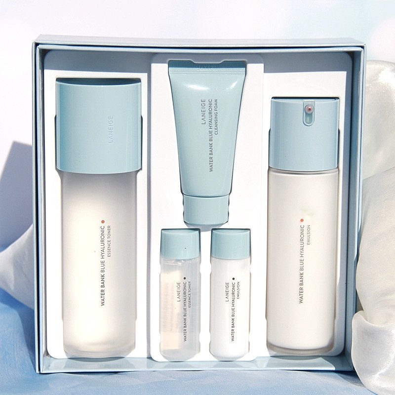 【韩国正品】LANEIGE兰芝新水酷小蓝盾水乳护肤套装补水清爽滋润