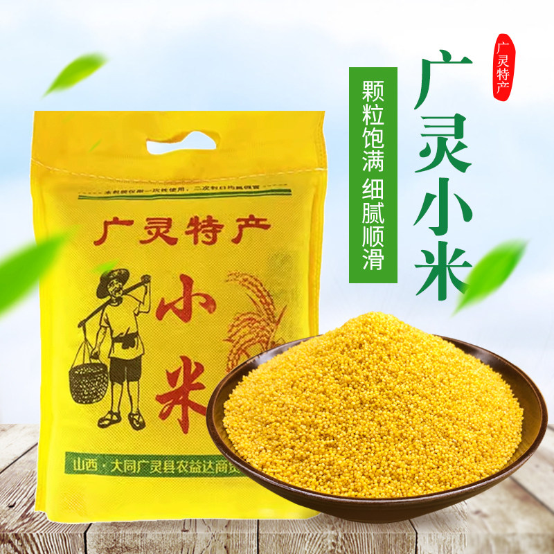 当季新米广灵小米5斤大白谷黄小米贡米早餐黄米月子粥优质黄小米