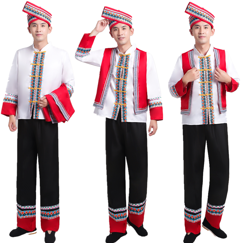 2021新款成人男士瑶族演出服装男少数民族风表演服装舞台舞蹈服饰