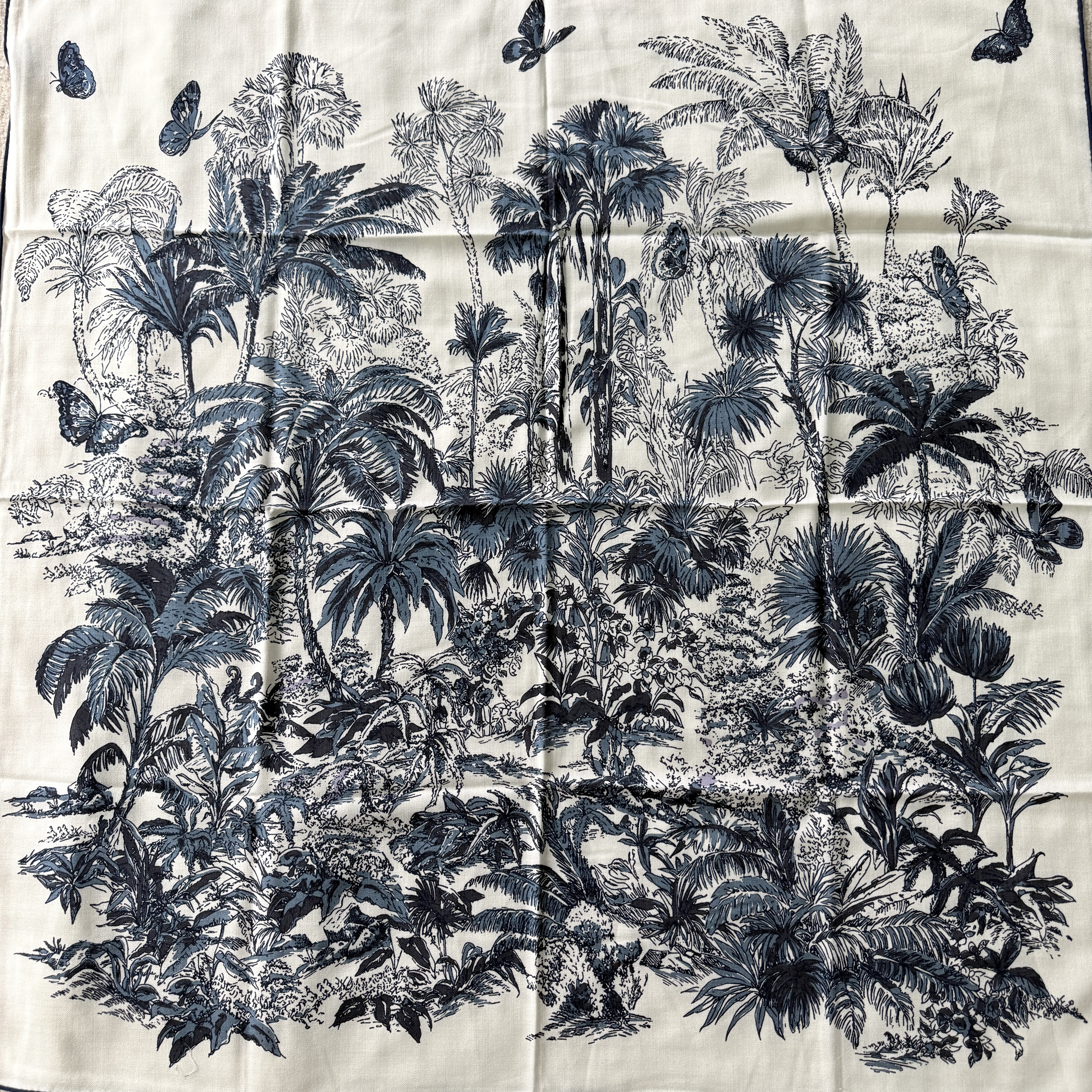 热带植物园110cm丝毛大方巾时尚百搭通勤保暖丝巾披肩围巾