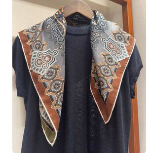 特价 好货幻境繁花65cm中方巾真丝澳毛混纺双面异色保暖护颈小丝巾