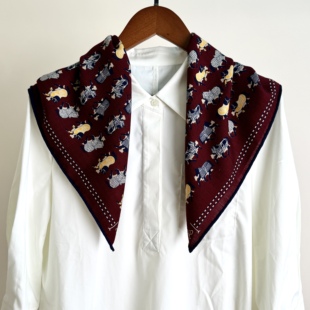 红色小马队65cm方巾羊毛四季 百搭丝巾披肩围巾 通勤时尚