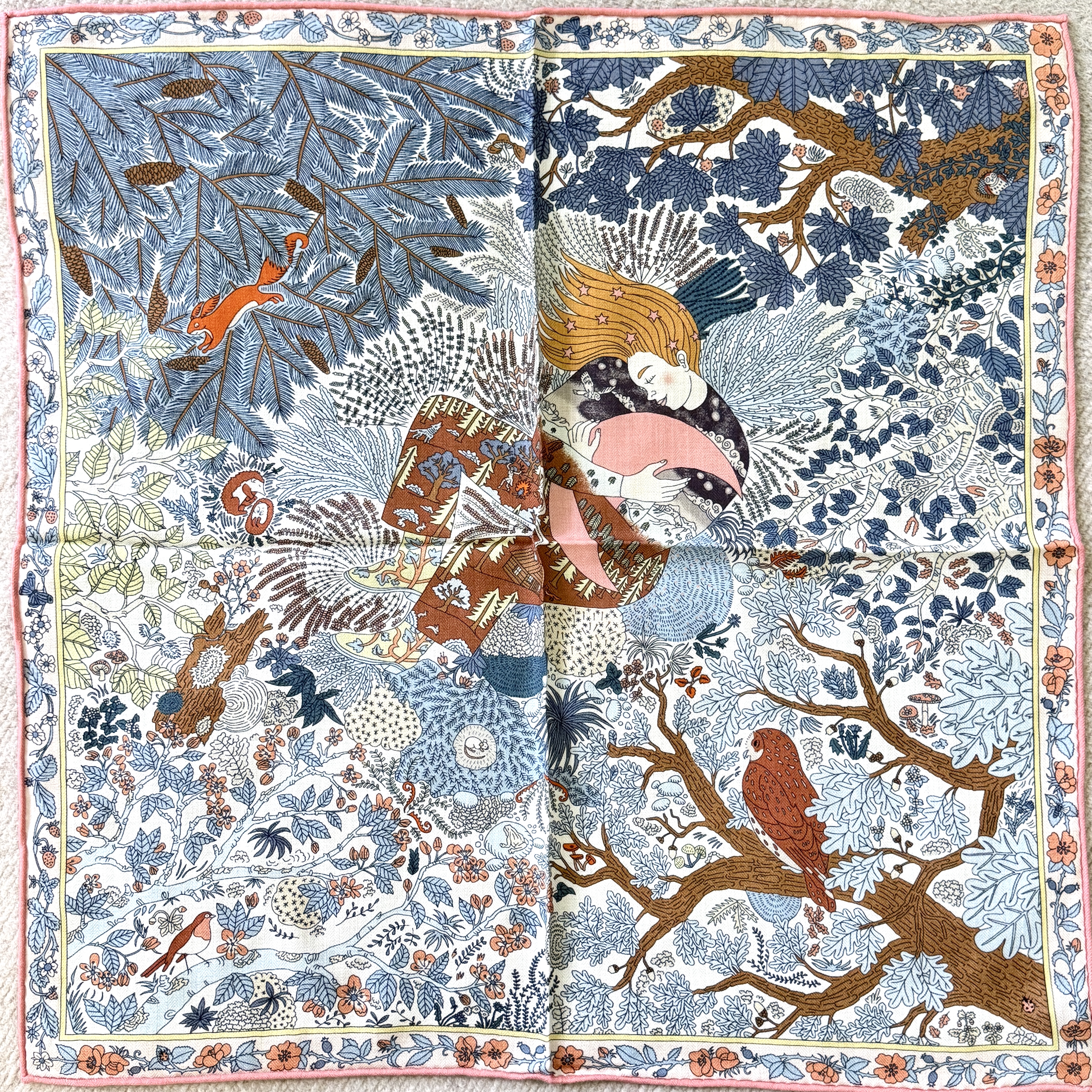 特价好货粉边月亮女神丝毛双面异色65cm方巾丝巾披肩围巾