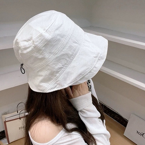 韩系纯色渔夫帽子女春夏季新款轻薄透气防晒遮阳帽可折叠水桶盆帽