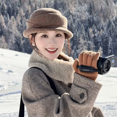 千金优雅留洋卷边礼帽女冬高级感赫本风渔夫帽子时尚显脸小贝雷帽