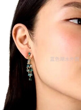 AS-SS-025 绝美镀真金镶仿水晶!外贸出口美国129美金轻奢原单耳坠