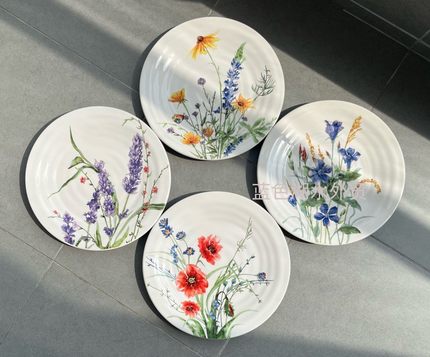 CYGJ-CQ-118 精美艺术!外贸出口美国原单 美式陶瓷餐盘盘子平盘