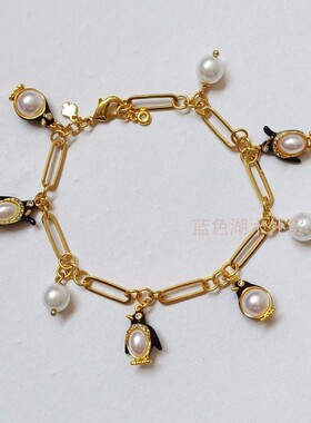 AS-SS-025 镀真金镶仿珍珠!外贸出口美国轻奢大p原单 168美金手链